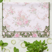 みすぼらしいシックかわいらしな牡丹 キッチンタオル (折り畳み)