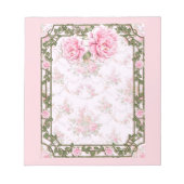 みすぼらしいシックかわいらしな牡丹 ノートパッド (正面)