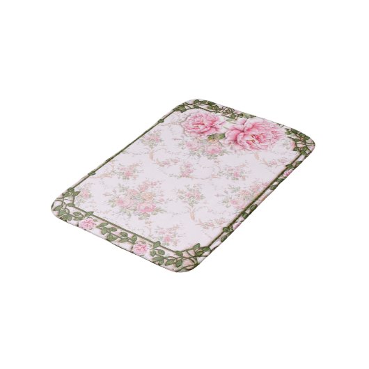 みすぼらしいシックかわいらしな牡丹 バスマット (アングル)