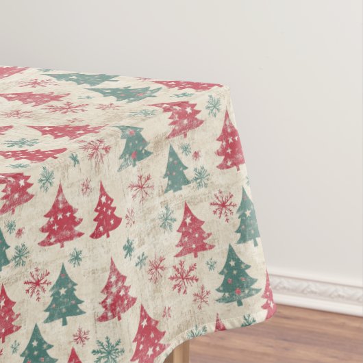 みすぼらしいシックかわいらしヴィンテージのクリスマスツリー テーブルクロス (インサイチュ)