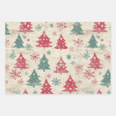 みすぼらしいシックかわいらしヴィンテージのクリスマスツリー ラッピングペーパーシート (正面3)