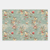 みすぼらしいシックかわいらしヴィンテージクリスマス ラッピングペーパーシート (正面2)