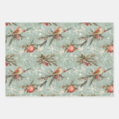 みすぼらしいシックかわいらしヴィンテージクリスマス ラッピングペーパーシート (正面)