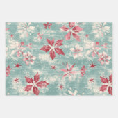 みすぼらしいシックかわいらしヴィンテージクリスマス ラッピングペーパーシート (正面)