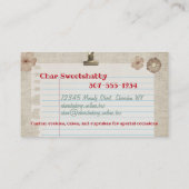 みすぼらしいシックさくらんぼのアイスボックス料理ベーキングのビズカード コーリングカード (裏面)