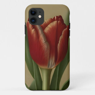 みすぼらしいシックで素敵な赤いチューリップ iPhone 11 ケース