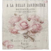 みすぼらしいシックで素朴な、ヴィンテージ、フローラ、コラージュ、カントリー シャワーカーテン (正面)