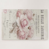 みすぼらしいシックで素朴な、ヴィンテージ、フローラ、コラージュ、カントリー ジグソーパズル (横)