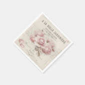 みすぼらしいシックで素朴な、ヴィンテージ、フローラ、コラージュ、カントリー スタンダードカクテルナプキン (角)