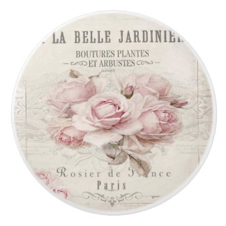 みすぼらしいシックで素朴な、ヴィンテージ、フローラ、コラージュ、カントリー セラミックノブ