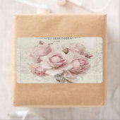 みすぼらしいシックで素朴な、ヴィンテージ、フローラ、コラージュ、カントリー ラベル (インサイチュ)