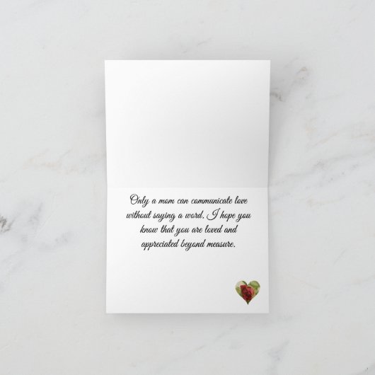 みすぼらしいシックで絵を描赤いバラの母親の日 シーズンカード (内部)