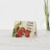 みすぼらしいシックで絵を描赤いバラの母親の日 シーズンカード (正面)