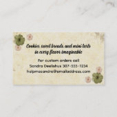 みすぼらしいシックなさくらんぼアイスボックス料理ベーキングビズカード 名刺 (裏面)