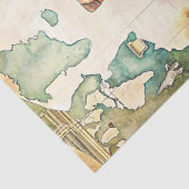 みすぼらしいシックなウォーター色のヴィンテージ夏のスーツケース 薄葉紙 (詳細)