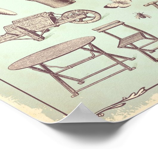 みすぼらしいシックなガーデニングをテーマにしたポスター ポスター (角)