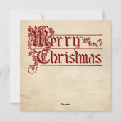 みすぼらしいシックなクリスマスグリーティングカード シーズンカード (裏面)