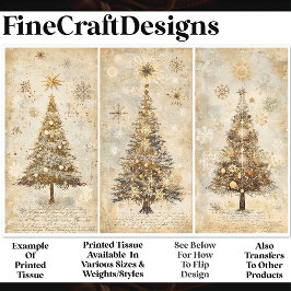 みすぼらしいシックなクリスマスツリーズクリームAM1デコページ 薄葉紙