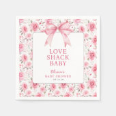 みすぼらしいシックなコケットピンクラブシャックベビーシャワー スタンダードカクテルナプキン (正面)