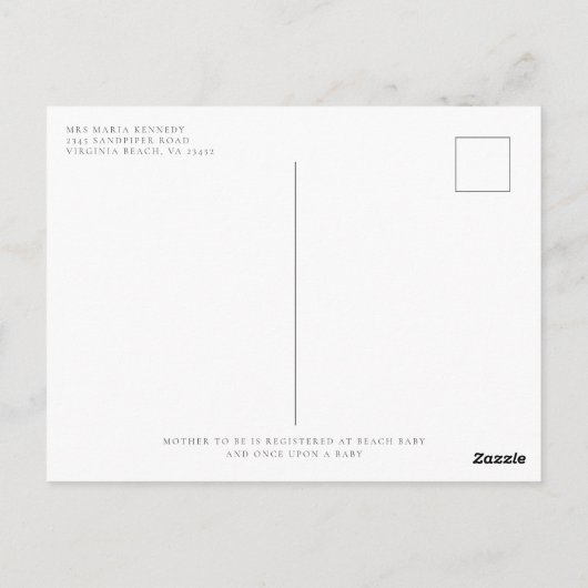 みすぼらしいシックなコケットピンクラブシャックベビーシャワー ポストカード (裏面)