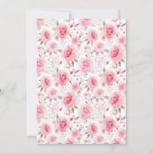 みすぼらしいシックなコケットピンクラブシャックベビーシャワー 招待状 (裏面)