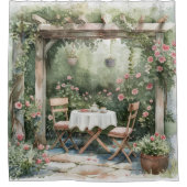 みすぼらしいシックなコテージガーデンシャワーカーテン シャワーカーテン (正面)