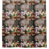 みすぼらしいシックなコラフランスのージ、シック、カントリーの素朴な、fl シャワーカーテン (正面)