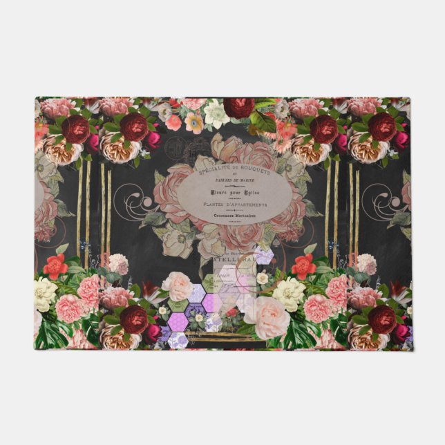 みすぼらしいシックなコラフランスのージ、シック、カントリーの素朴な、fl ドアマット (正面)