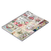 みすぼらしいシックなコラージュビクトリアン、カントリー、デコページ ノートブック (左側)