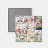 みすぼらしいシックなコラージュビクトリアン、カントリー、デコページ マグネット (正面/裏面)
