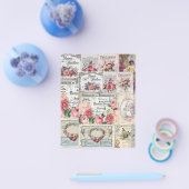 みすぼらしいシックなコラージュビクトリアン、カントリー、デコページ、モ チラシ (シングル)