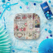 みすぼらしいシックなコラージュビクトリアン、カントリー、デコページ、b ペーパープレート (パーティー)