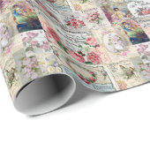 みすぼらしいシックなコラージュビクトリアン、カントリー、デコページ、b ラッピングペーパー (ロールコーナー)