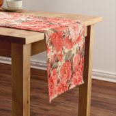 みすぼらしいシックなサンゴの花 ショートテーブルランナー (インサイチュ)