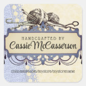 みすぼらしいシックなシャンデリア編み物の針糸 スクエアシール (正面)