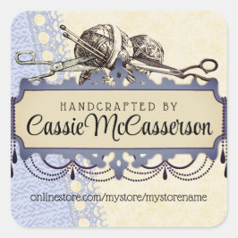 みすぼらしいシックなシャンデリア編み物の針糸 スクエアシール