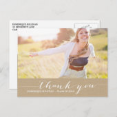 みすぼらしいシックなスクリプト卒業ありがとうポストカード ポストカード (正面/裏面)