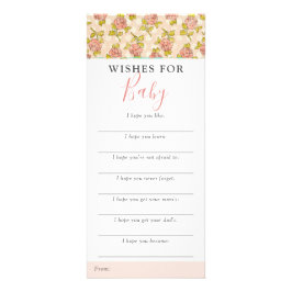 みすぼらしいシックなバラが赤ちゃんのシャワーゲームカードを願う ラックカード