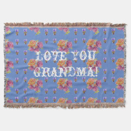 みすぼらしいシックなバラフローラ愛あなたおばあちゃん投げラグ スローブランケット