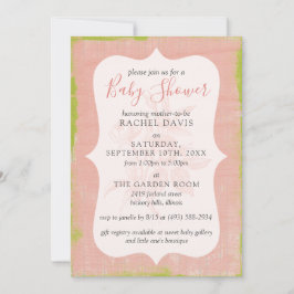 みすぼらしいシックなバラ素朴ウッドフローラベビーシャワー 招待状