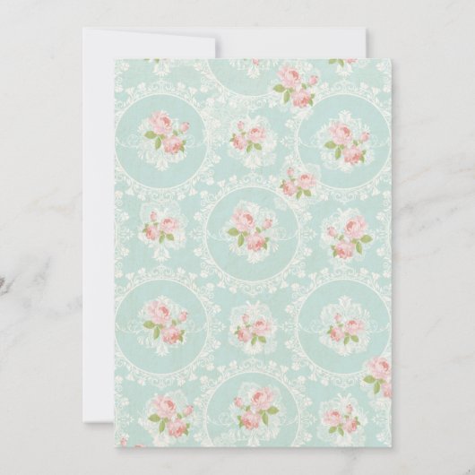 みすぼらしいシックなバーラップ&レースガールベビーシャワー 招待状 (裏面)