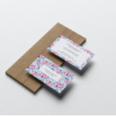 みすぼらしいシックなパステルピンクのバラの模様オンブルー 名刺