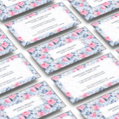 みすぼらしいシックなパステルピンクのバラの模様オンブルー 名刺