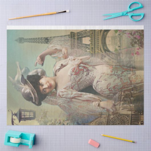 みすぼらしいシックなパリの女性シリーズデザイン5ティシュ 薄葉紙 (クラフト)