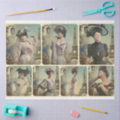 みすぼらしいシックなパリジャン女性シリーズデザイン1ティスー 薄葉紙 (クラフト)