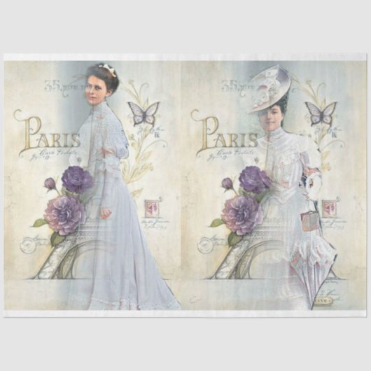 みすぼらしいシックなパリジャン女性シリーズデザイン23 薄葉紙 (正面)