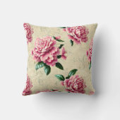 みすぼらしいシックなピンクのクチナシ クッション (裏面)