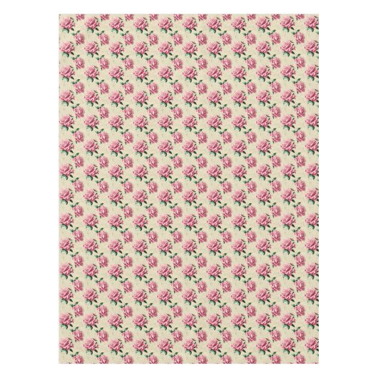 みすぼらしいシックなピンクのクチナシ テーブルクロス (正面)