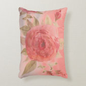みすぼらしいシックなピンクのサンゴの水色 アクセントクッション (正面(垂直))