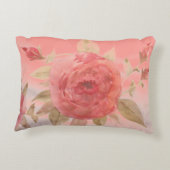 みすぼらしいシックなピンクのサンゴの水色 アクセントクッション (裏面)